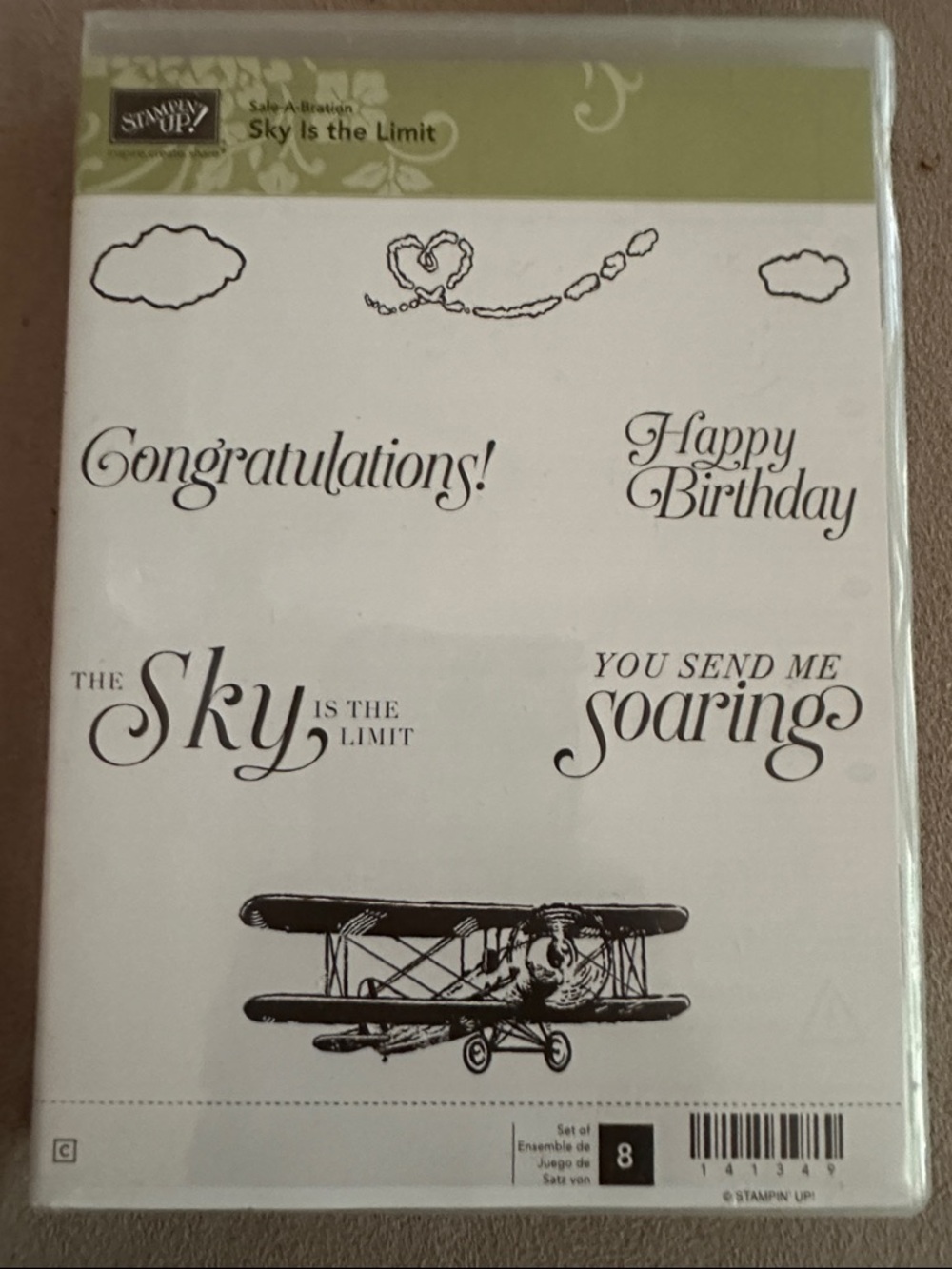 Stampin' Up! Sky Is The Limit Clear Stamp Set - black, green